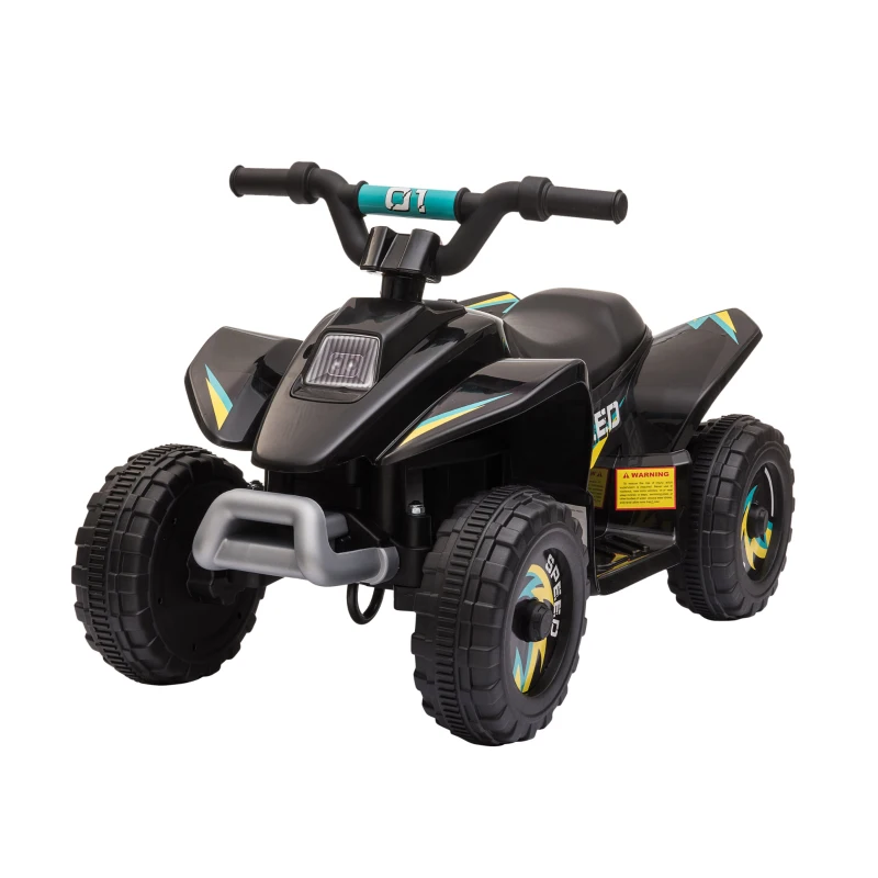 HOMCOM Quad Eléctrico para Niños de 18-36 Meses Vehículo Eléctrico Cuatrimoto a Batería 6V con Avance y Retroceso Carga Máx. 20 kg 72x40x45,5 cm Negro
