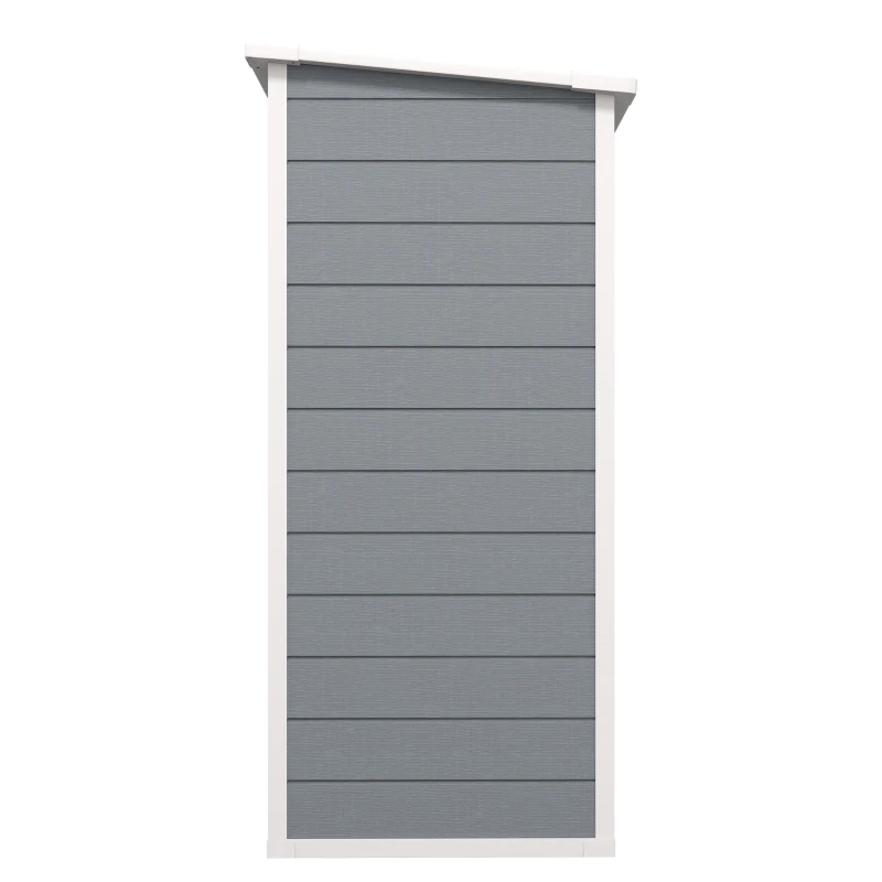 Outsunny Gereedschapsschuur Kunststof 1,14m² 151 x 92 x 193cm Gereedschapsschuur met Lessenaarsdak Bodem Raam Grijs(m-12)