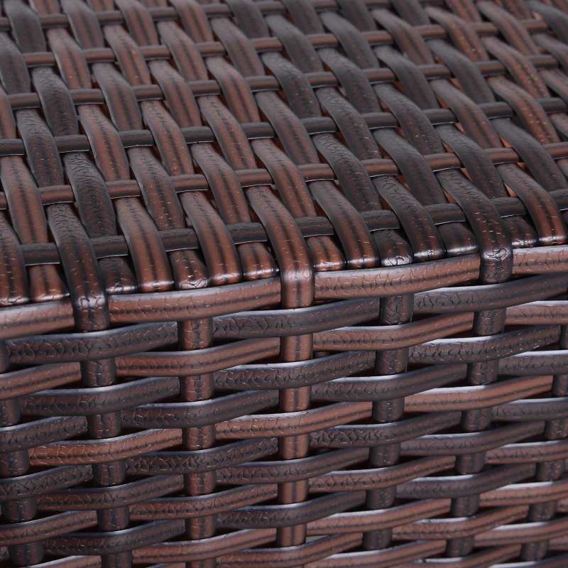Outsunny Pied de parasol table basse 2 en 1 étagère inférieure intégrée résine tressée imitation rotin PE dim. 54L x 54l x 55H cm marron