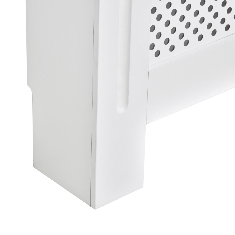 HOMCOM Copritermosifone Moderno a Griglia in MDF per Casa e Ufficio, 111.5x82x19 cm, Bianco
