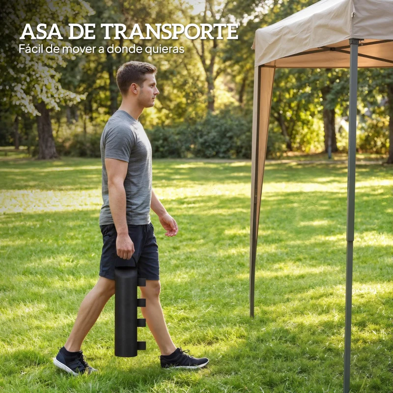 Outsunny Pack de 8 Bolsas de Peso para Carpa Bolsas de Arena de Tela Oxford 600D para Patas de Toldo Sin Arena Negro