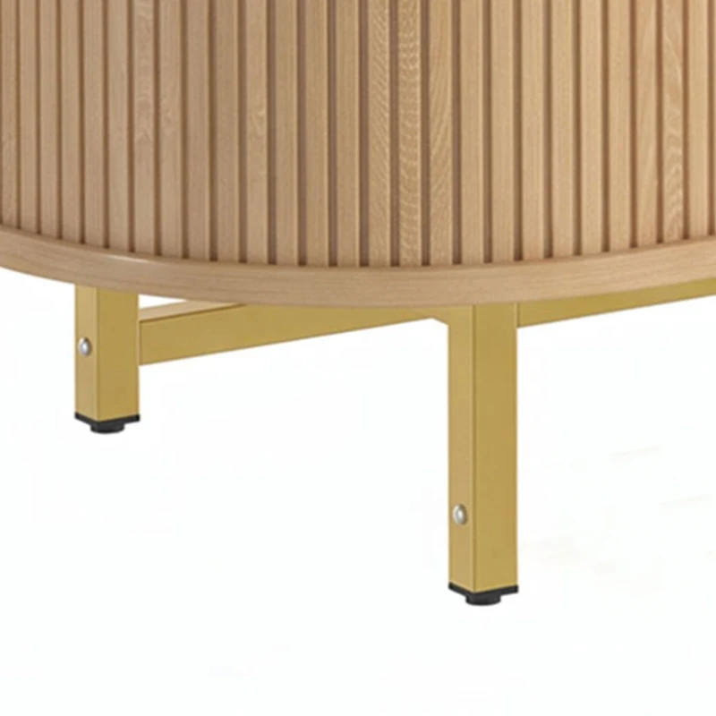 HOMCOM Meuble TV 140 cm avec 2 Prises et 2 Ports, Meuble Télé pour 84 Pouces, 2 Portes Battantes, 2 Portes Coulissantes, Chêne