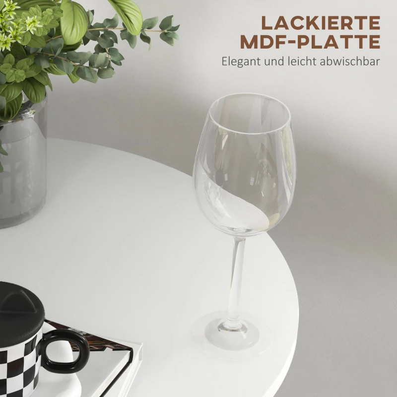 HOMCOM Bartafel Staantafel, Tafel voor 2 Personen, 60 x 60 x 102 cm, Wit(m-5)