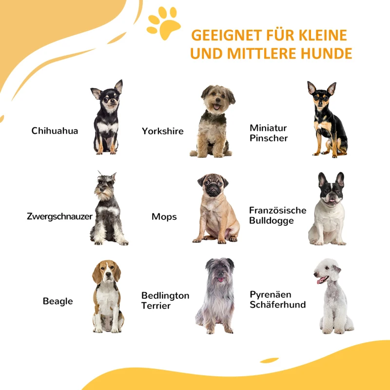 PawHut Hondentraphek, automatisch sluiten, eenvoudige bediening, 100 cm x 4 cm x 76 cm, Wit