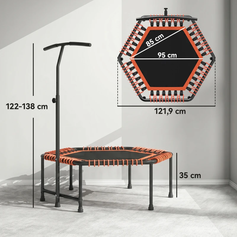 HOMCOM Fitnesstrampoline trampoline tuintrampoline voor yoga 121,92 x 121,92 x 138cm