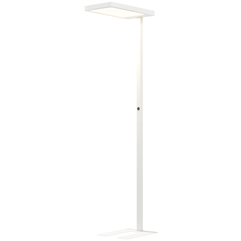 HOMCOM LED-vloerlamp, oogvriendelijk licht, vloerlamp met afstandsbediening, verstelbare helderheid, kunststof, metaal, wit(m-10)