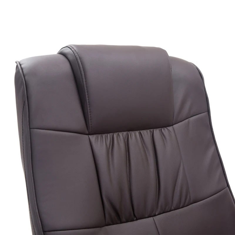 HOMCOM Fauteuil de Massage et Relaxation électrique pivotant inclinable avec Repose-Pied revêtement synthétique Chocolat