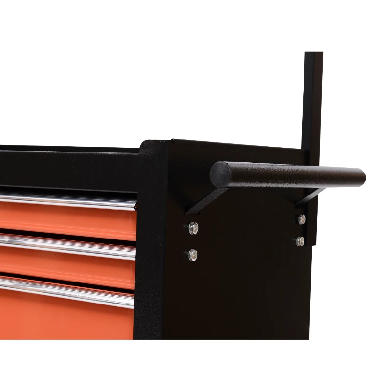HOMCOM Carrello Porta Utensili Attrezzi Attrezzatura con Cassettiera 61.5 x 33 x 76cm Nero e Arancione