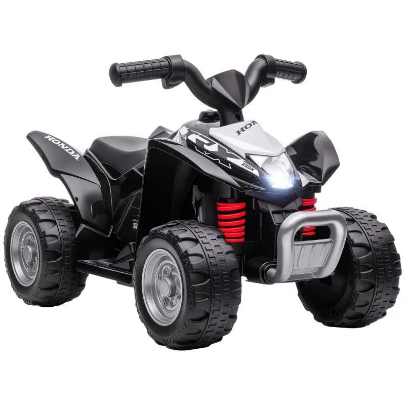 AIYAPLAY Elektrisch Quad voor Kinderen, 2,8 km/u, met LED-Koplamp, Geschikt voor 1,5-3 jaar, Zwart, 65,5 x 38,5 x 43,5 cm