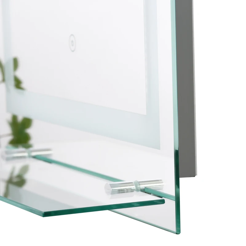 HOMCOM Miroir Lumineux LED 22 W Interrupteur Tactile étagère intégrée 50L x 4l x 70H cm