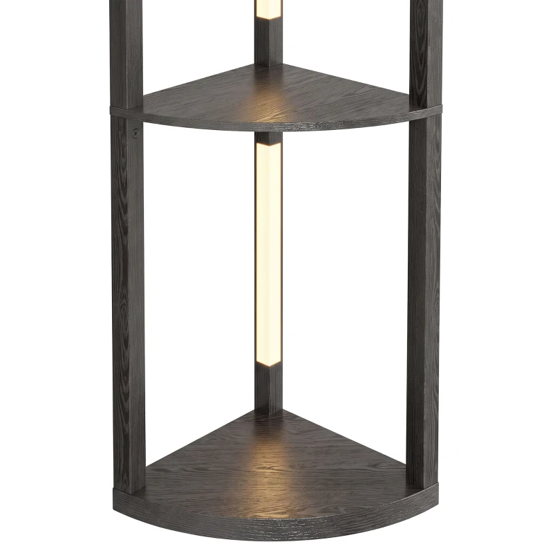 HOMCOM Corner Floor Lamp for Living Room Bedroom with Warm White LED Light, Modern Tall Standing Lamp, Black