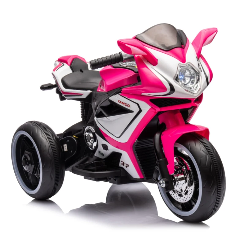 Moto elettrica per bambini, ruote luminose, marcia avanti/indietro e indicatore della batteria in tempo reale, 78,1x40,6x51,5 cm, Rosa