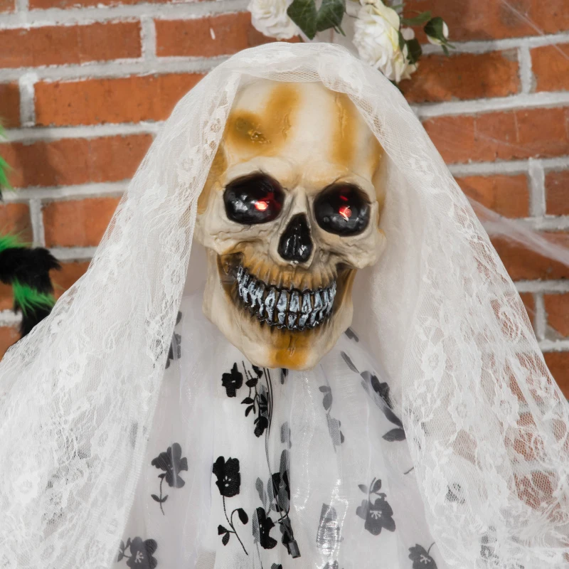 Outsunny 175cm Halloween-decoratie Ghost Bride Eye Glow Horror Sounds