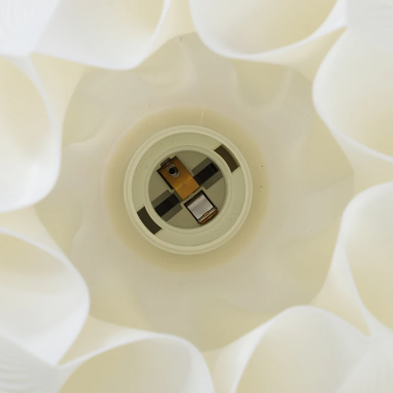HOMCOM 3D-geprinte lamp met bloemblaadvormen, Kunststof, energie-efficiënt, Wit