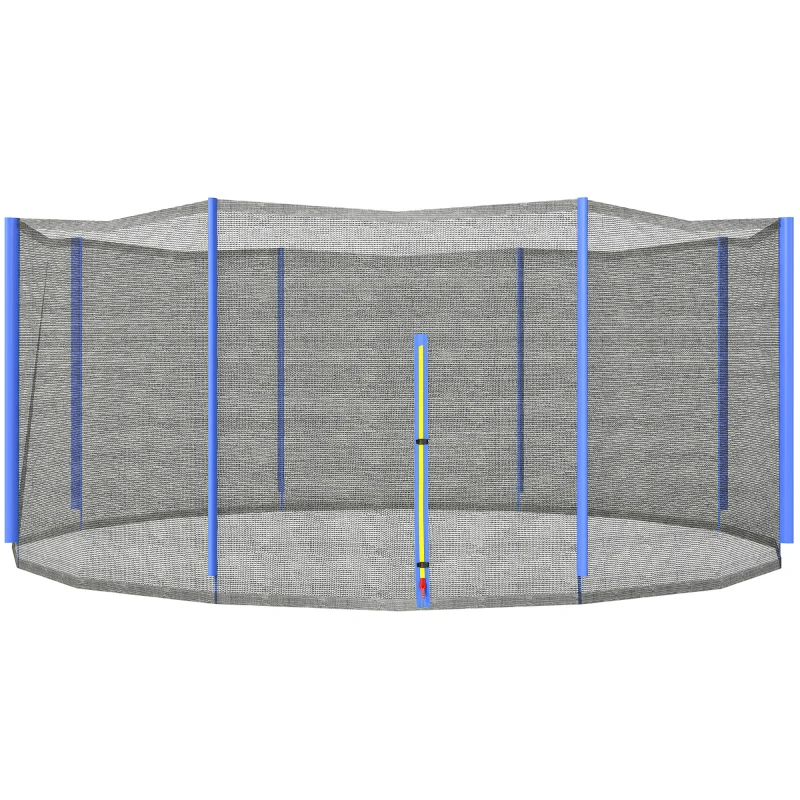 SPORTNOW Filet de remplacement pour trampolines Ø 366 cm 8 poteaux droits filet de sécurité pour trampolines, entrée zippée