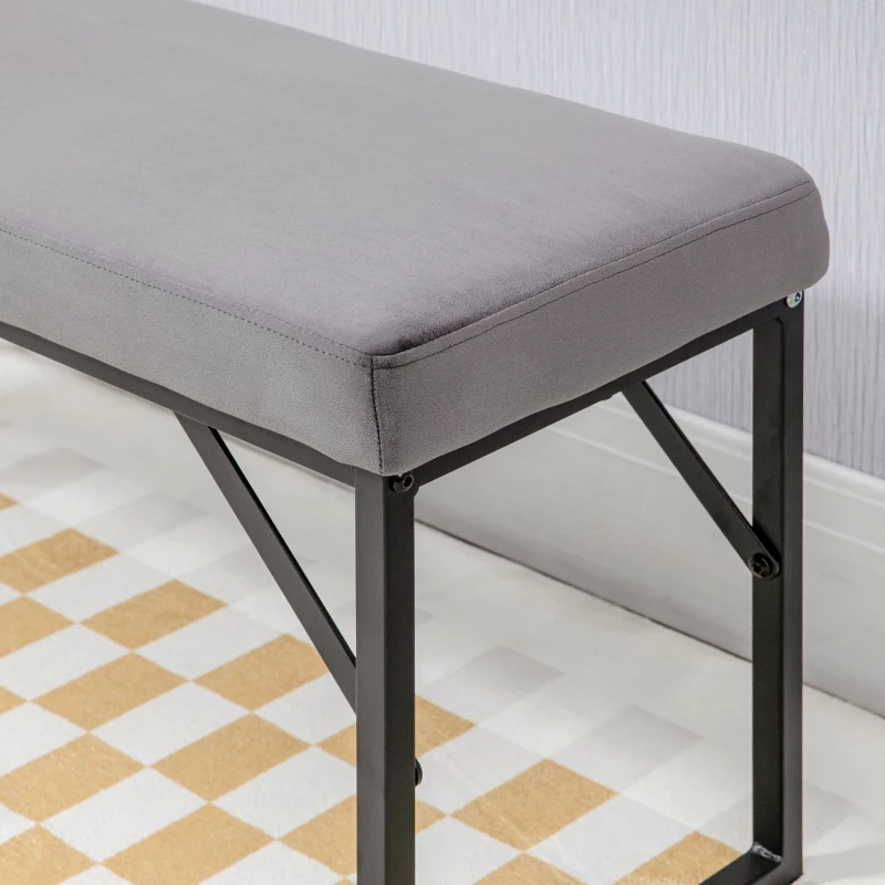 HOMCOM Bank met bekleding, schoenenbank, gangbank, incl. bekleding, donkergrijs+zwart