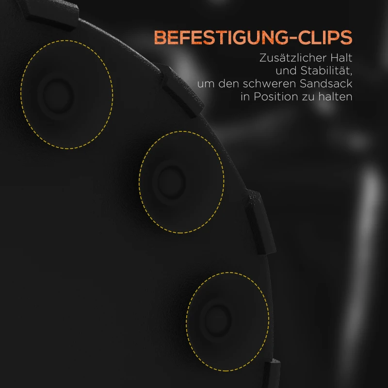 SPORTNOW Vrijstaande Bokszak, Verstelbaar Stootkussen, Vulbare Basis tot 50 kg, 58 x 58 x 175 cm, Zwart