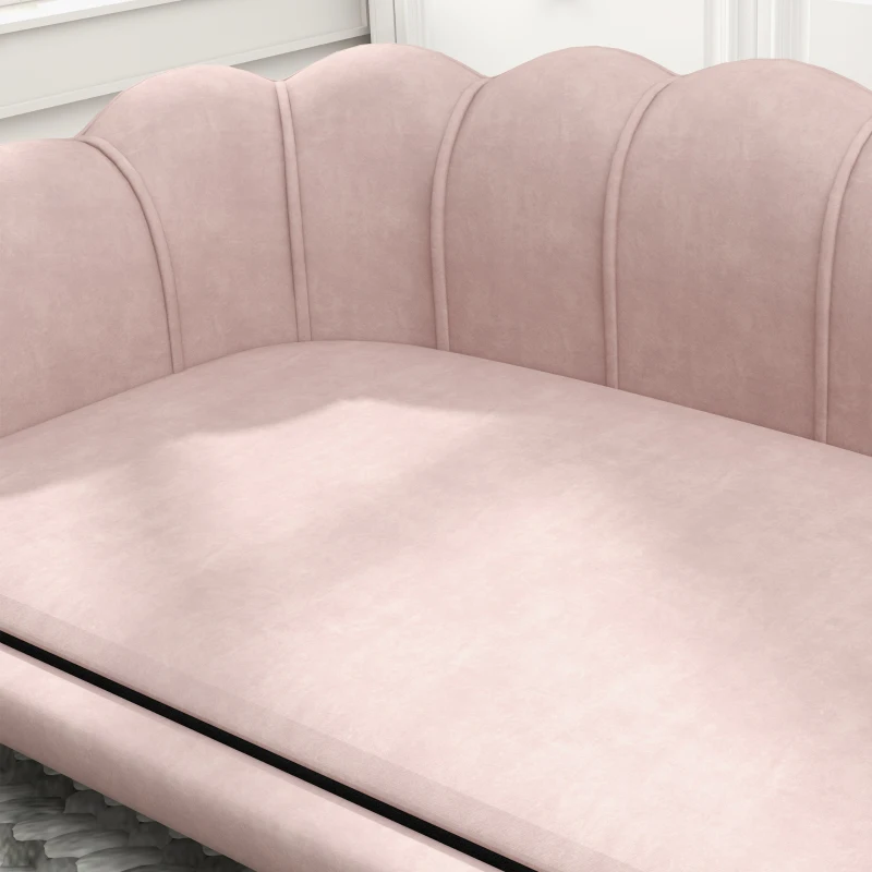 PawHut Huisdierensofa voor Middelgrote en Grote Honden tot 25 kg, Stevig Hout, Gepolsterd, Roze