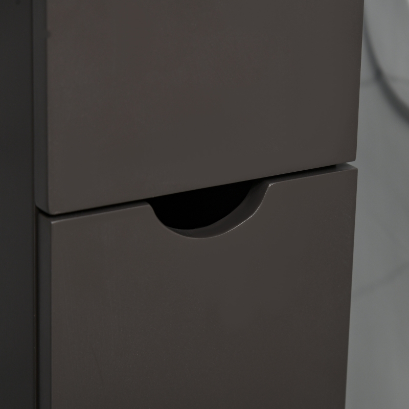 HOMCOM Tall Bathroom Cabinet, Freestanding Slim Bathroom Storage Cabinet with 2-Tier Open Shelf and 2 Drawers for Small Space, Narrow Cupboard Storage Unit, Brown