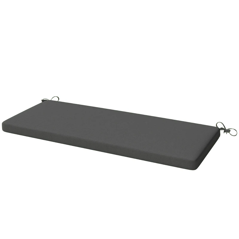 Outsunny Cojín para Banco de Jardín de 2 Plazas para Exterior con Funda Extraíble UPF 30+ Impermeable 110x46x6,5 cm Gris Oscuro