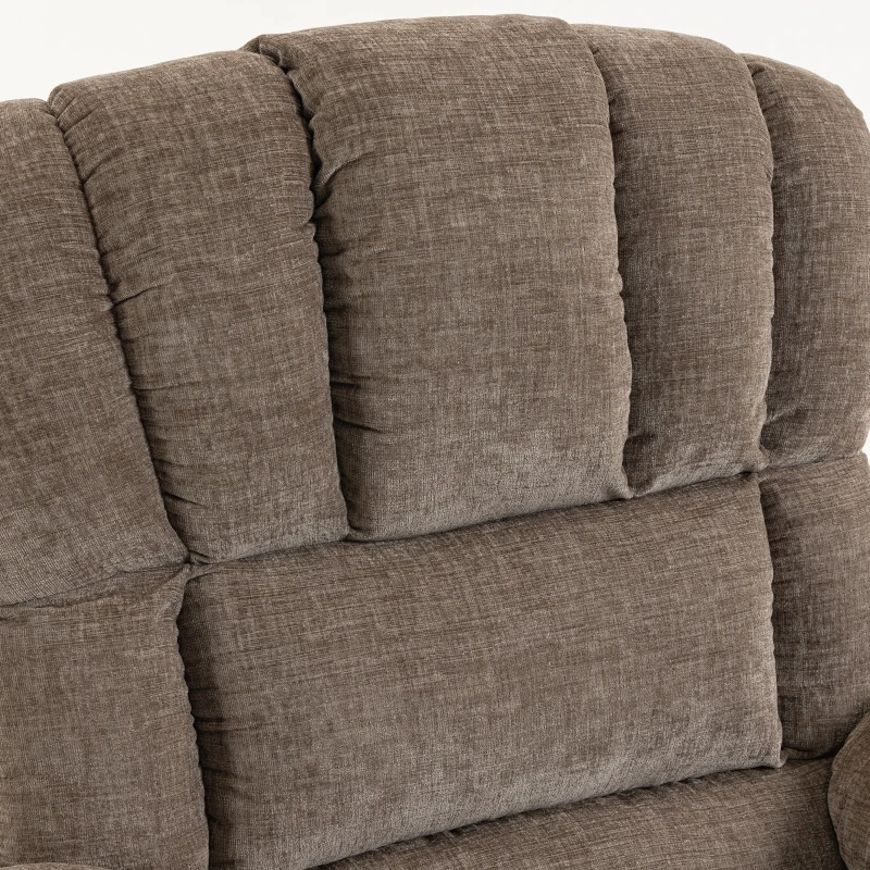HOMCOM TV-fauteuil met sta-op-hulp, elektrische relaxfauteuil met massage en warmte, ligfunctie, USB-aansluitingen, bruin