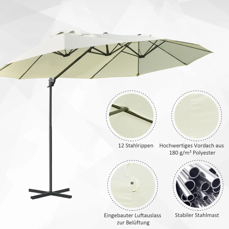 Outsunny parasol met slinger 270 cm x 440 cm x 250 cm