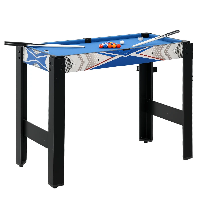 SPORTNOW 5-in-1 Speeltafel, Biljart, Tafeltennis, Hockey, Basketbal, Boogschieten, Inclusief Accessoires, MDF, Kunststof, Blauw(m-10)