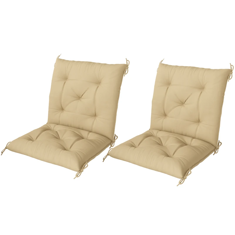 Outsunny Set of Two Outdoor Seat Cushions - Khaki