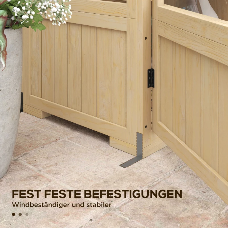Outsunny Kas met Plank, Transparante Behuizing, Dakraam, Vergrendelbare Deur, Acryl, Houten Frame, 100x56,5x178 cm(m-8)