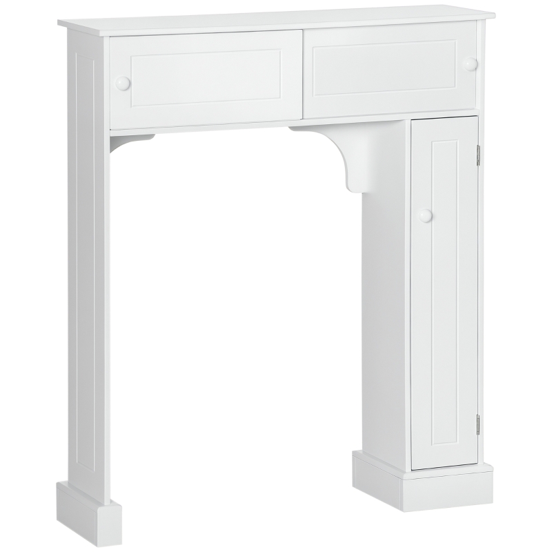 HOMCOM Toiletombouw kantelbeveiliging toiletkast overbouwkast veel opbergruimte MDF wit
