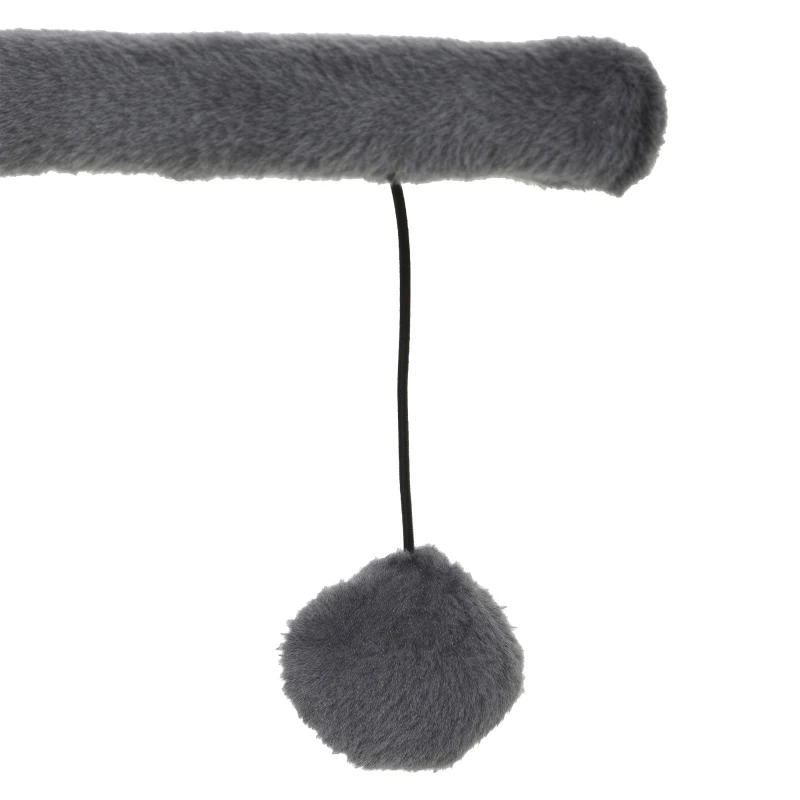 PawHut Plafondhoge krabpaal 225-255 cm, verstelbare kattenboom met 5 niveaus, 3 sisal krabpalen, hangmat en platformen