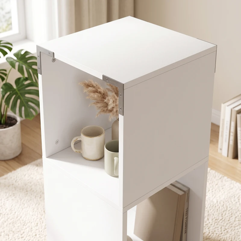 HOMCOM Mobiele archiefkast met 3 open vakken, verrijdbare printerplank met 2 remmen, wit