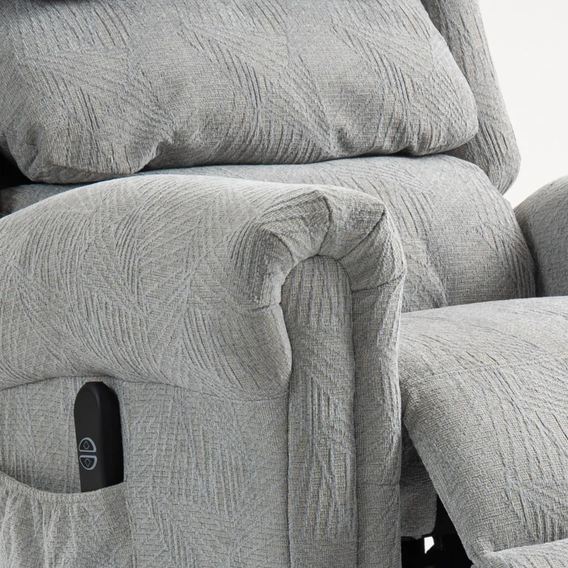 HOMCOM Velvet-Feel Electric Riser Recliner Chair - Grey