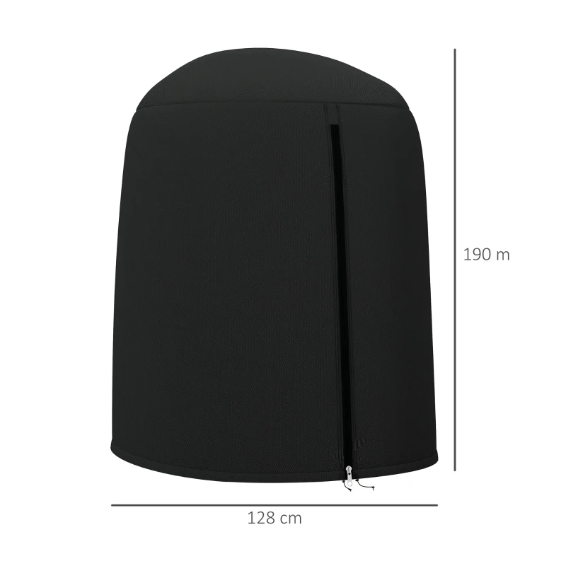 Outsunny Beschermhoes voor hangstoel, waterdicht, stofdicht, polyester, Ø128 x 190 cm, zwart