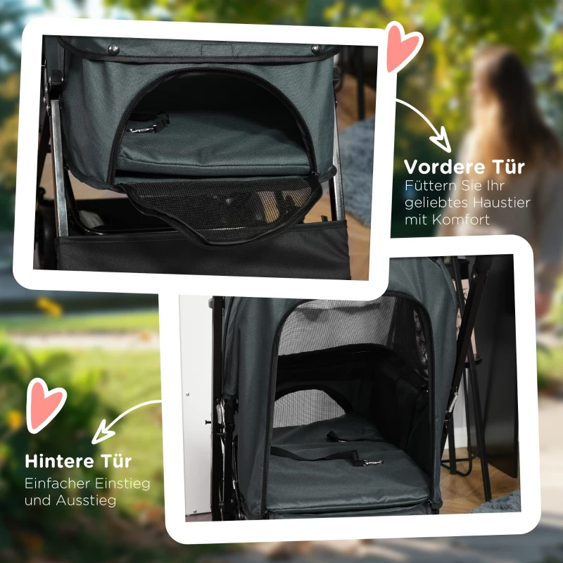 PawHut Hondenbuggy Oxford Stof 76.5cm x 52cm x 95cm