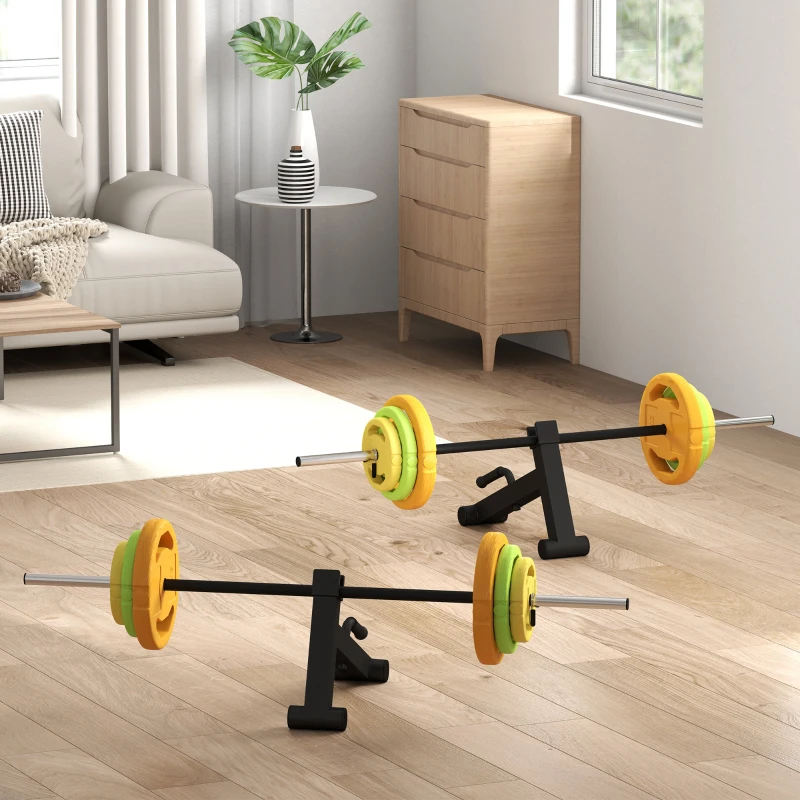 SPORTNOW 2Pcs Barbell Jack, Deadlift Jack with Non-Slip Handle and Plastic Padding, Easy Loading and Unloading 400kg Barbell Plates, for Home Gym, Deadlifting Weight Training