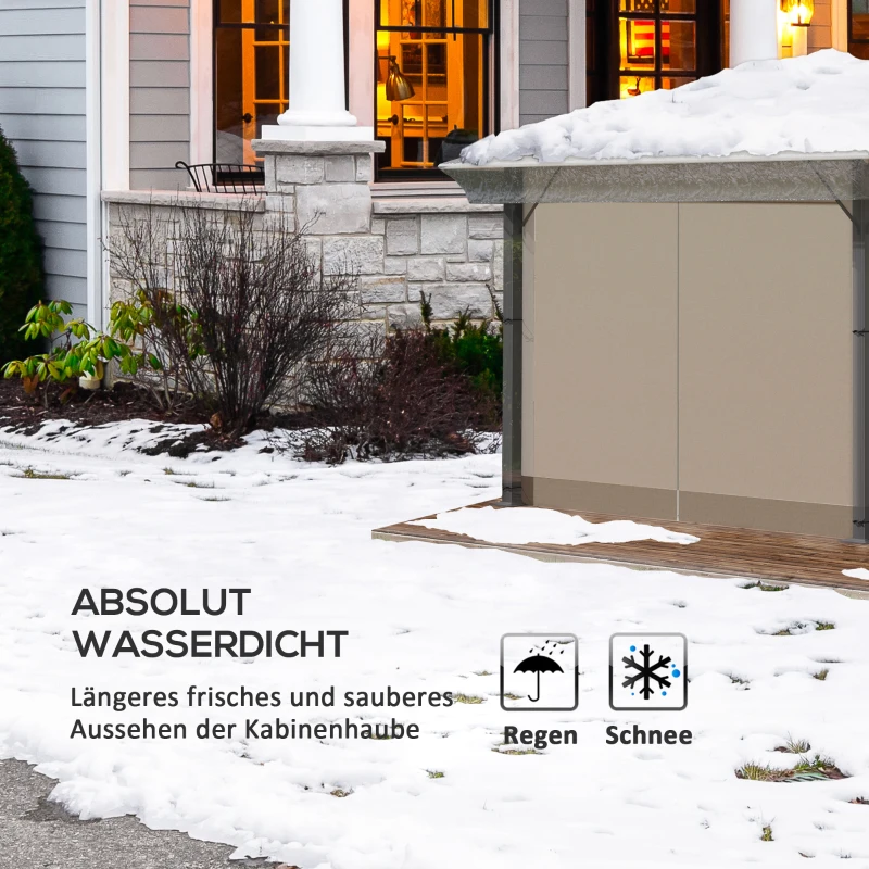 Outsunny Paviljoen Regenhoes, Tuinpaviljoen Bescherming, windvast, waterdicht, Plastic Zeil, 300L x 300B x 80H cm