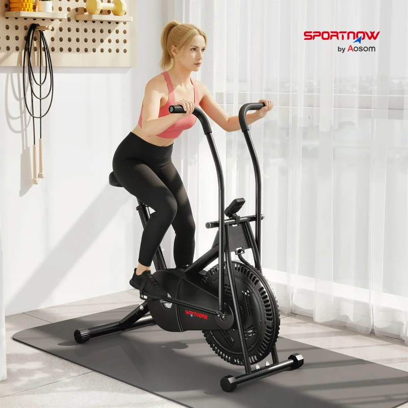 SPORTNOW Exercise Bike with Adjustable Seat, LCD Display for Home Gym