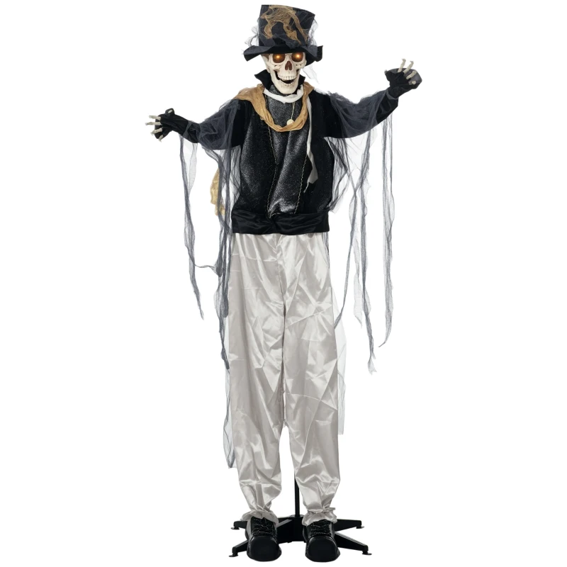 HOMCOM Halloween decoratie, geluidseffecten, bewegingssensor en LED-lichten