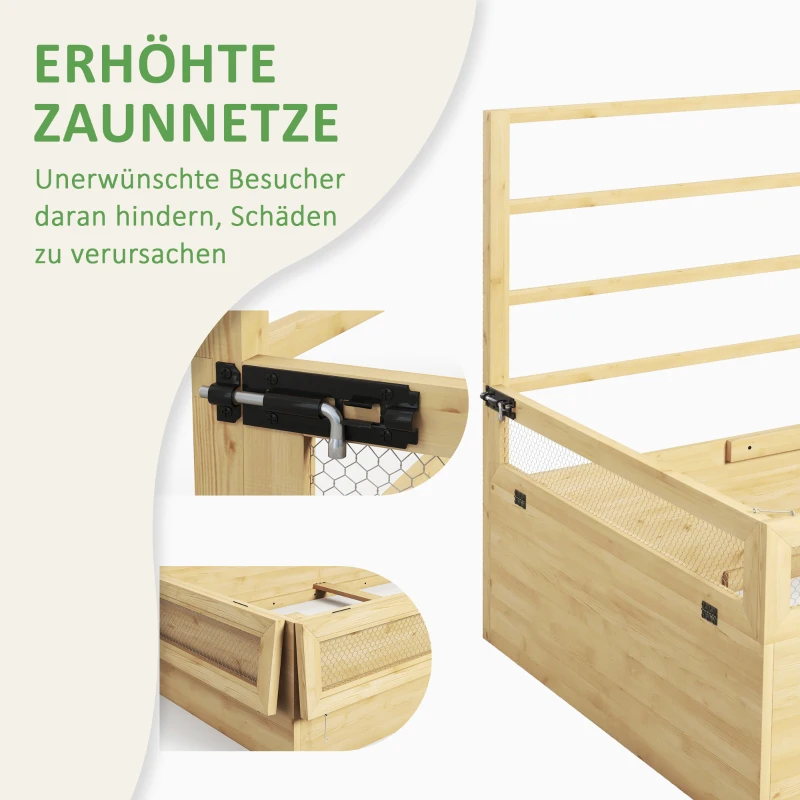 Outsunny Houten Plantenbak met Klimrek, Weerbestendig, 183 x 98,5 x 95 cm, Natuurlijk