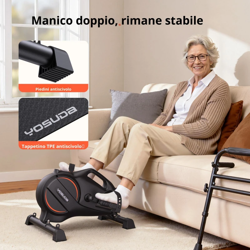 Pedaliera, LCD-Display, salvaspazio, telaio in metallo, 50x45x33 cm, Nero