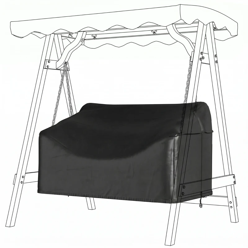 Outsunny 2-zits tuinbankhoes, waterdichte beschermhoes, winddicht en UV-bestendig, 420D Oxford-stof