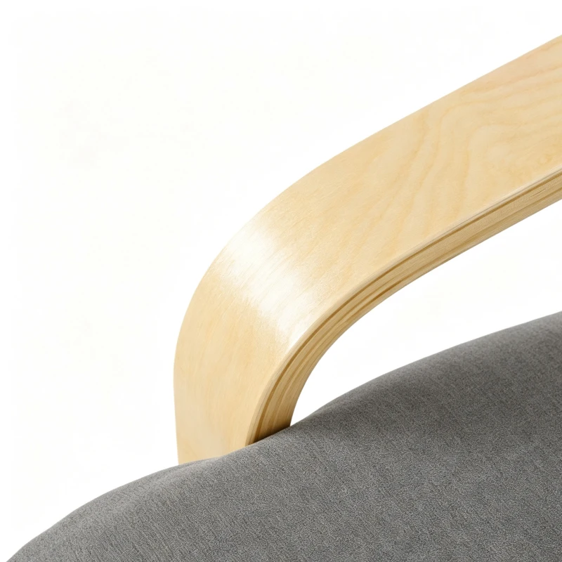 HOMCOM Loungestoel met voetensteun, linnenlook, moderne schommelfauteuil met schommelfunctie, donkergrijs