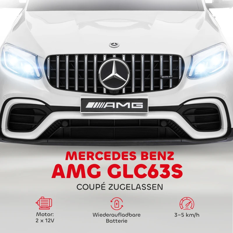 HOMCOM Kindervoertuig afstandsbediening elektrische auto Mercedes-Benz MP3 3-8 jaar 2 kleuren
