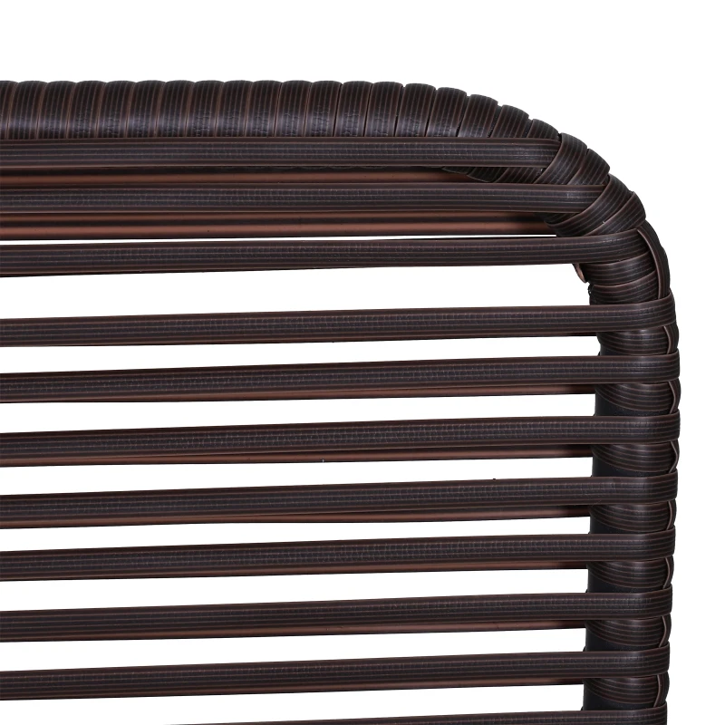 Outsunny Set Braccioli per Mobili da Giardino in Rattan Intrecciato Protezione Contro i Raggi UV Facile da Installare in Acciaio Marrone 63x60x6cm