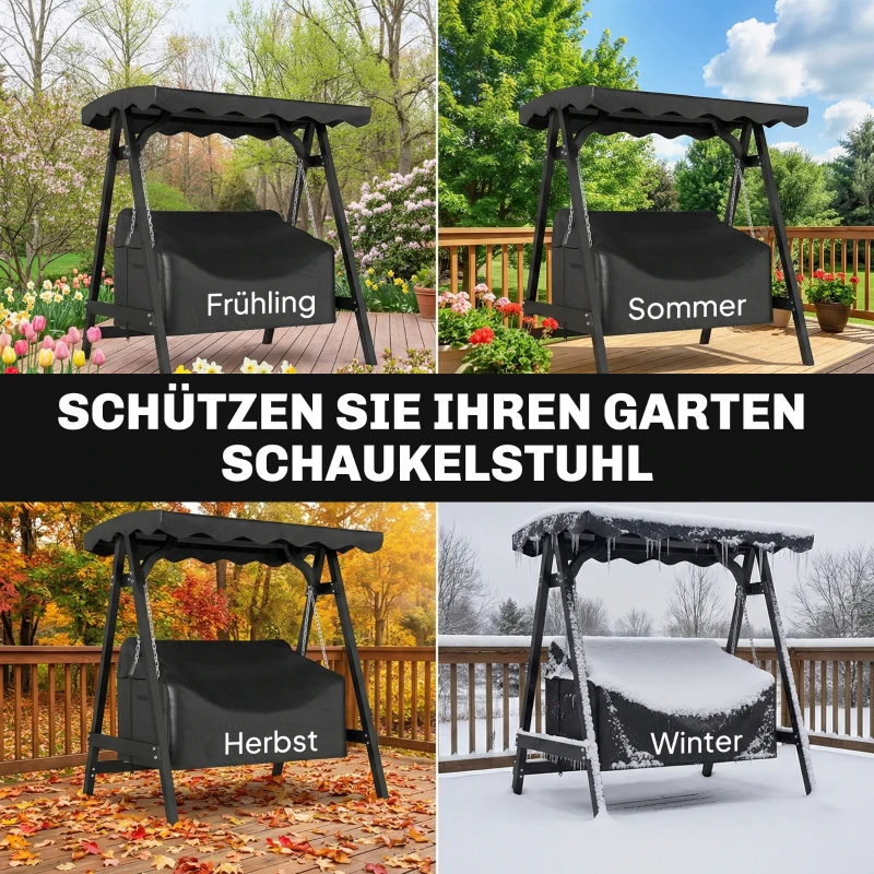 Outsunny 2-zits tuinbankhoes, waterdichte beschermhoes, winddicht en UV-bestendig, 420D Oxford-stof