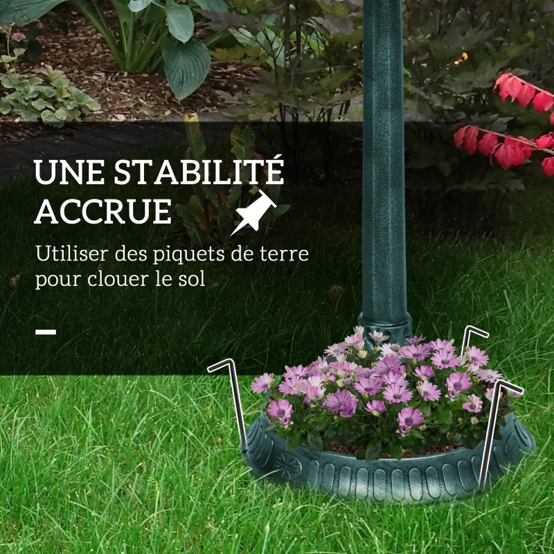 Outsunny Bain d'oiseaux abreuvoir antique 81 cm avec base de jardinière, mangeoire et bassin à oiseaux sur pied, bronze vert
