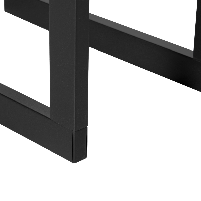 HOMCOM Suporte para Lenha de Metal Porta Lenha Metálico para Interior e Exterior Carga Máxima 100 kg 40x25x100 cm Preto