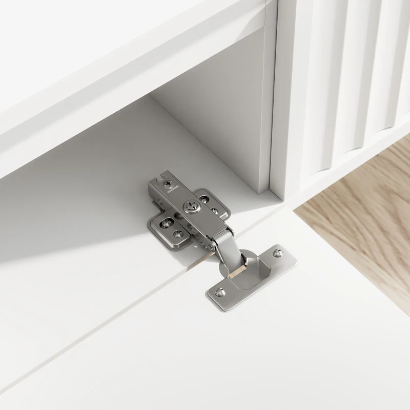 HOMCOM Meuble TV Suspendu Flottant 160 cm avec Éclairage LED et Prises, Meuble Télé pour Téléviseur 72 Pouces, Blanc