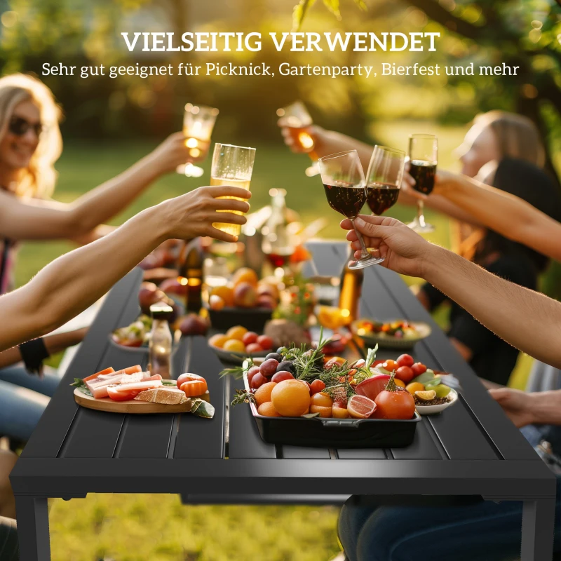 Outdoor meubelset tafel + banken 4-de tuinzitgroep tafel zitbank metaal